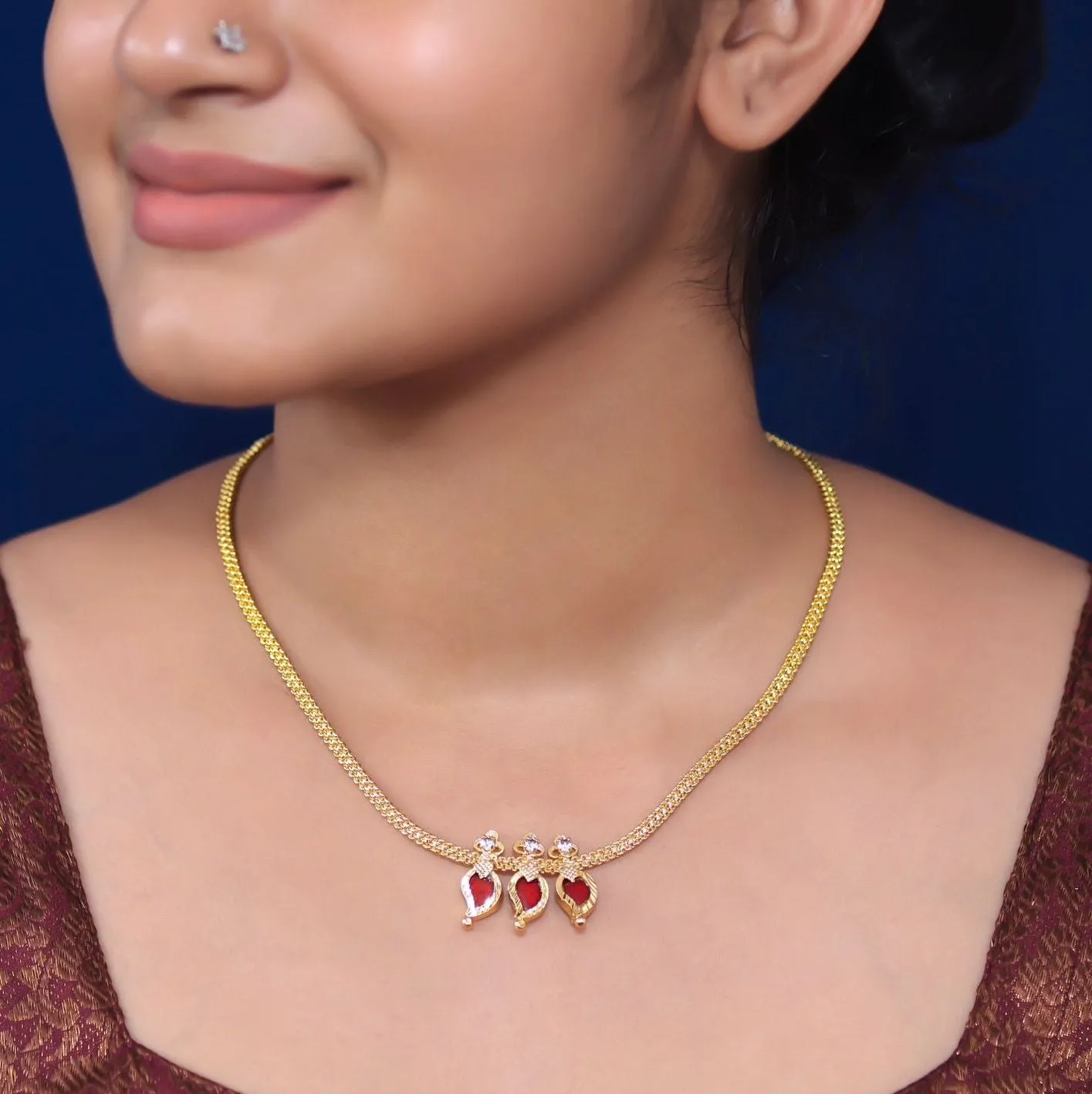 Simple Mango palakka necklace - KY100835