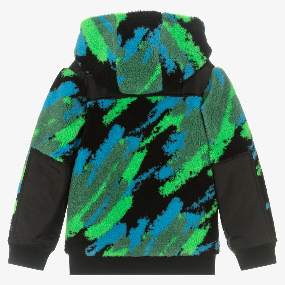 Stella McCartney Kids Boys Spray Active Hoodie Logo Half Zip