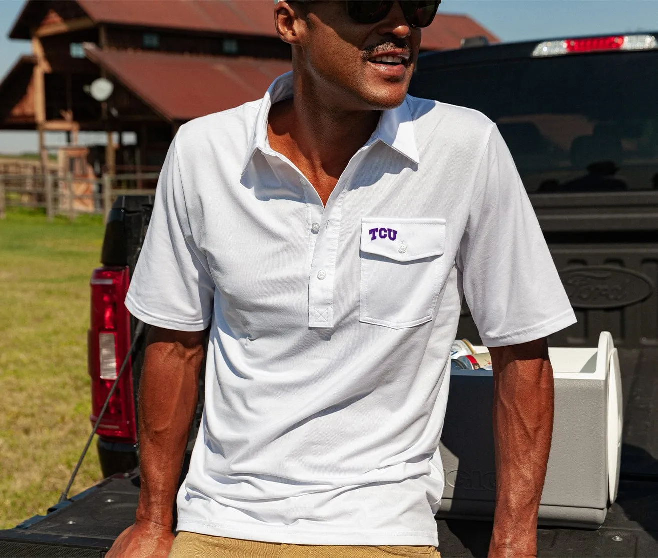 TCU - Coach's Performance Players Shirt - TCU Mark - White