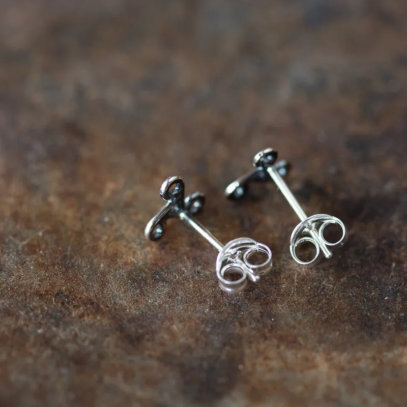 Tiny Celtic Triskele Earrings, unisex 7mm triskelion studs