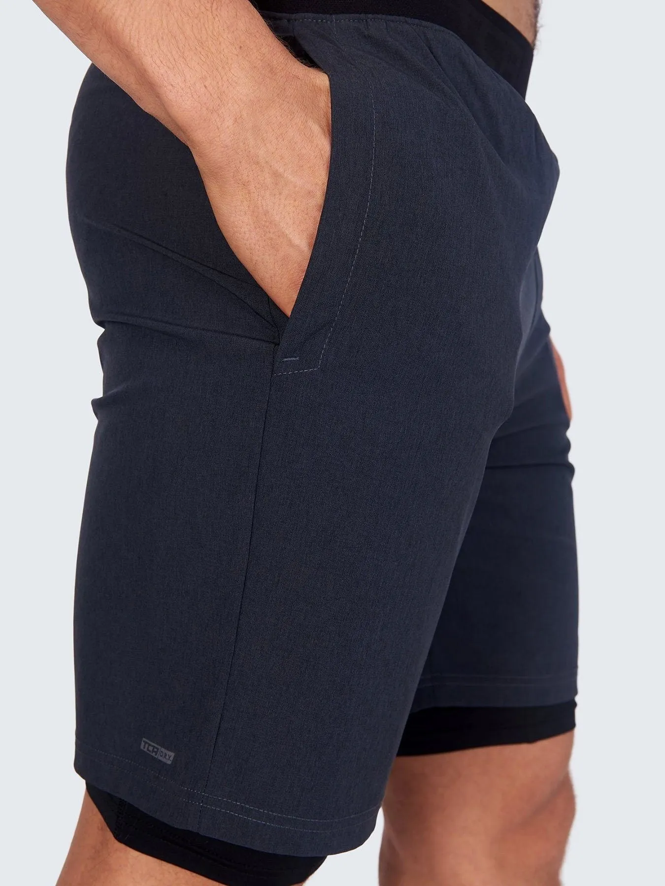 Utility 2-in-1 Running Short For Men With Side Zip Pockets, Internal Compression Lining With Pocket & Elastic Waistband