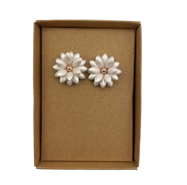 White flower earrings