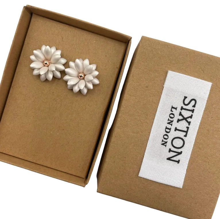 White flower earrings