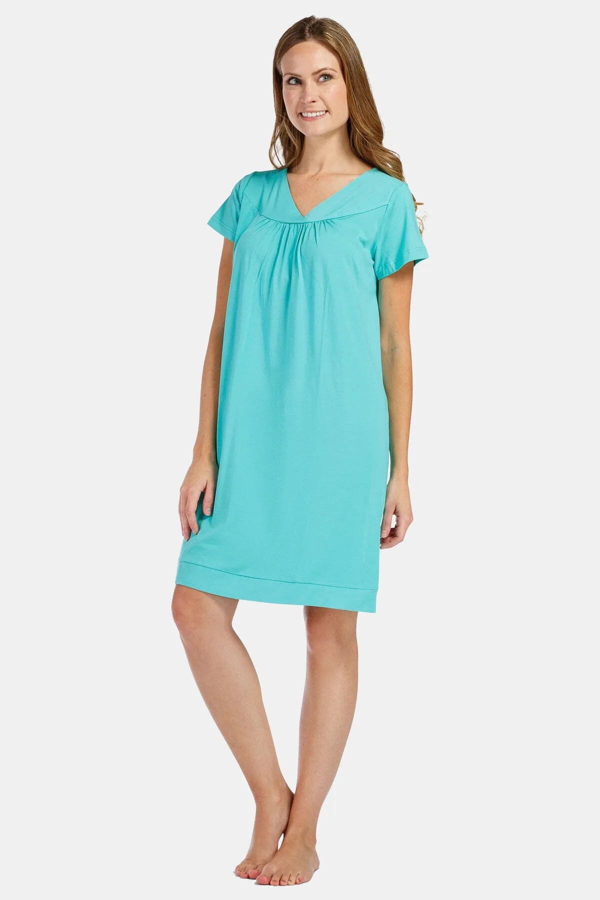 Women's Short Sleeve Jersey Nightgown - Relaxed Fit