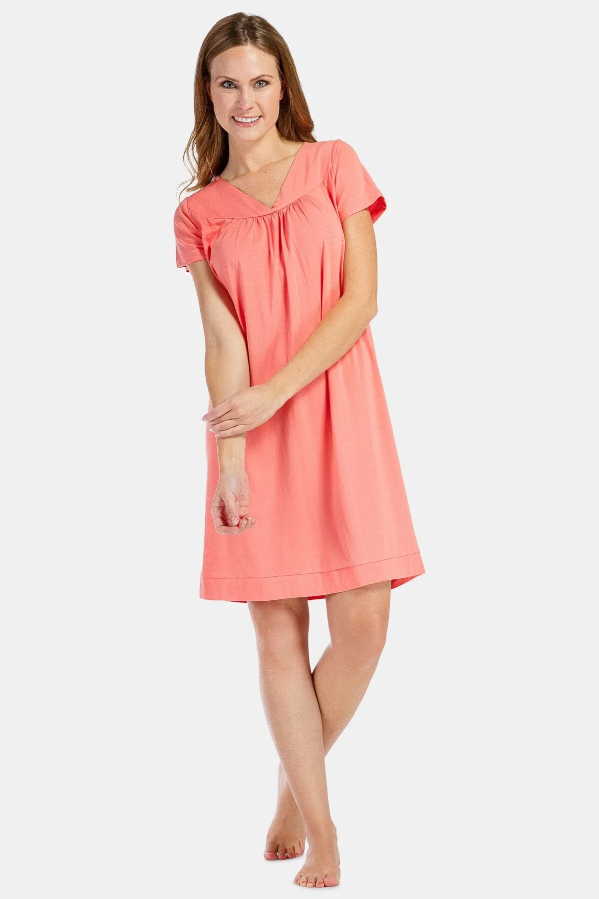 Women's Short Sleeve Jersey Nightgown - Relaxed Fit