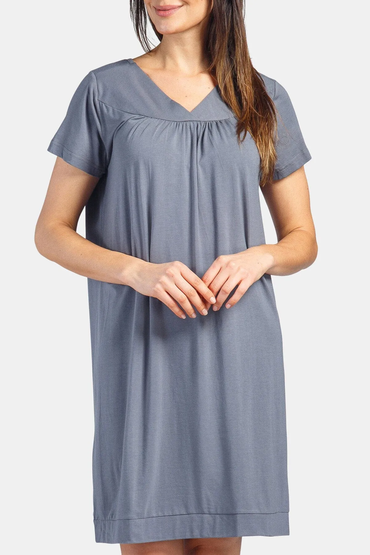 Women's Short Sleeve Jersey Nightgown - Relaxed Fit