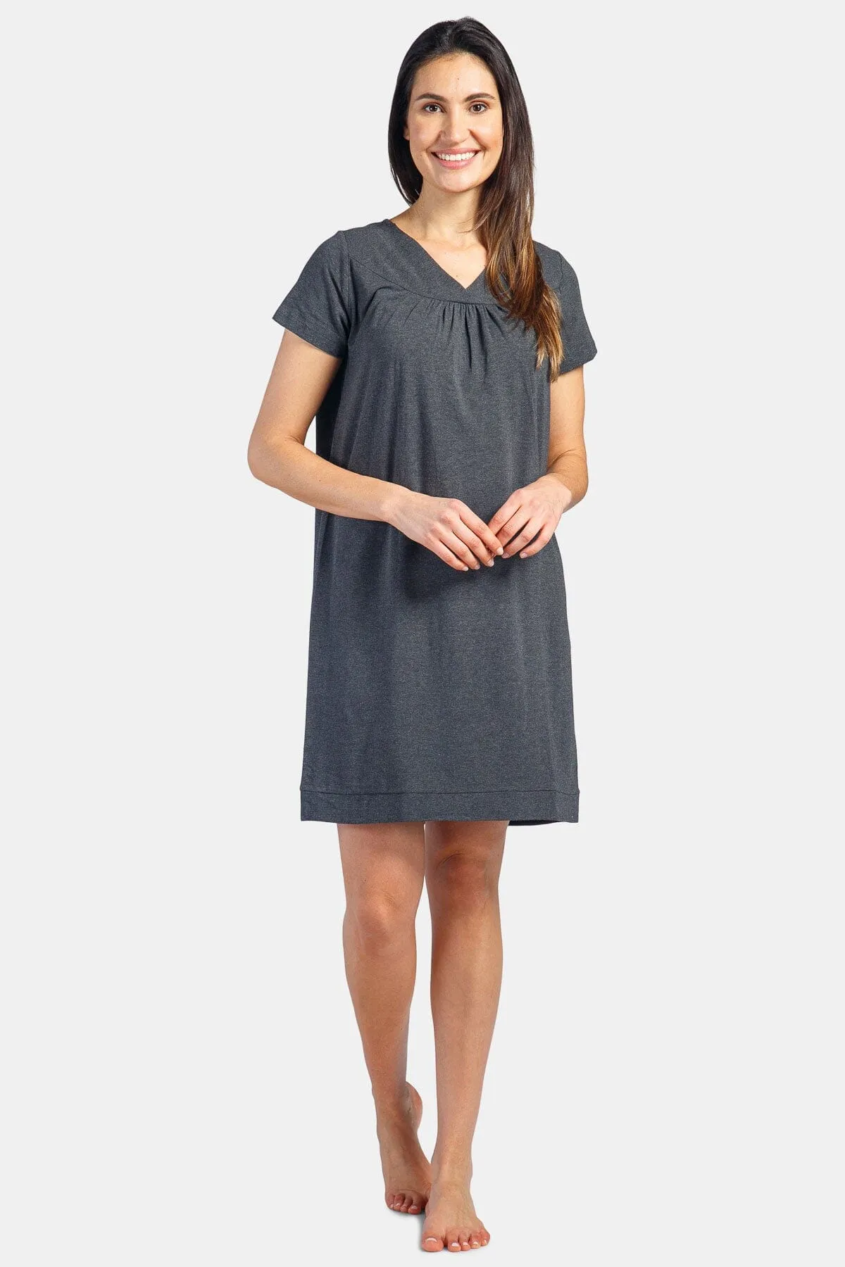 Women's Short Sleeve Jersey Nightgown - Relaxed Fit